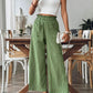 Pocketed Elastic Waist Wide Leg Pants