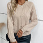 Cable-Knit Round Neck Button Up Cardigan