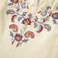 Embroidered Notched Long Sleeve Blouse