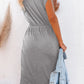 Pocketed Round Neck Cap Sleeve Dress