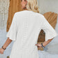 Eyelet Notched Half Sleeve T-Shirt
