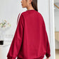Letter Graphic Round Neck Long Sleeve Sweatshirt