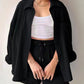 Full Size Texture Button Up Shirt and Drawstring Shorts Set