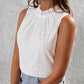 Tied Eyelet Mock Neck Tank