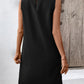 Pocketed Round Neck Sleeveless Mini Dress