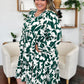 Double Take Full Size Printed Ruffle Hem Long Sleeve Dress