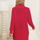 Slit Turtleneck Long Sleeve Sweater