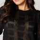 Ribbed Trim Round Neck Knit Top
