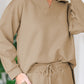 Textured Collared Neck Top and Wide Leg Pants Set