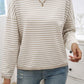Striped Round Neck Dropped Shoulder Sweater