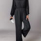 Tied Round Neck Wide Leg Jumpsuit