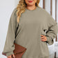 Plus Size Round Neck Dropped Shoulder Sweatshirt