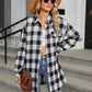 Plaid Collared Neck Long Sleeve Shirt