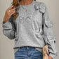 Perfee Bow Round Neck Long Sleeve Sweatshirt