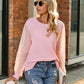 Full Size Round Neck Lace Long Sleeve T-Shirt Plus Size