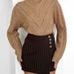 Openwork Round Neck Long Sleeve Sweater