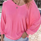 Texture V-Neck Long Sleeve Top