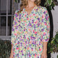 ODDI Full Size Floral Ruched Mini Dress