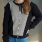 Contrast Button Down Long Sleeve Cardigan