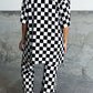 Checkered Round Neck Half Sleeve Top and Pants Set