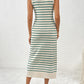 Round Neck Sleeve Midi Knit Dress