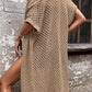 Openwork Open Front Short Sleeve Cardigan