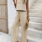 Round Neck Sleeveless Top and Wide Leg Pants Set