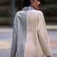 Shiny Plaid Contrast Drop Shoulder Shacket