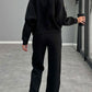 Baseball Collar Zip Up Outerwear and Drawstring Pants Set
