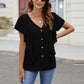 Full Size Ruffled V-Neck Short Sleeve Top