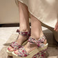 Floral Tied High Heel Sandals