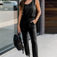 Drawstring Round Neck Sleeveless Jumpsuit
