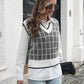Plaid V-Neck Sweater Vest