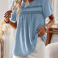 Devine Lace Detail Round Neck Short Sleeve Blouse