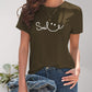 Full Size SMILE Round Neck Short Sleeve T-Shirt