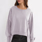 Exposed Seam High-Low Long Sleeve Sweatshirt