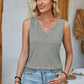 Full Size Heathered Notched Wide Strap Tank