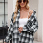 Plaid Collared Neck Long Sleeve Shirt