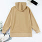 Half Snap Long Sleeve Dropped Shoulder Hoodie