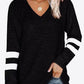 Striped Contrast Raglan Sleeve Top