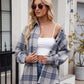 Mandy Pocketed Plaid Collared Neck Long Sleeve Shirt