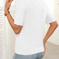 Mandy Cable Knit Johnny Collar Half Sleeve Sweater
