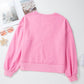 Football & Letter Round Neck Long Sleeve Sweatshirt
