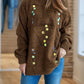 Sequin Mock Neck Long Sleeve Sweater