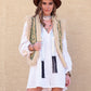 Fuzzy Trim Open Front Vest Coat