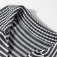 Pocketed Striped Johnny Collar Sweater Vest