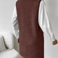 V-Neck Sleeveless Sweater Dress with Pockets