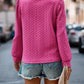 Textured Round Neck Long Sleeve Sweatshirt