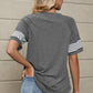 Striped Round Neck Short Sleeve T-Shirt