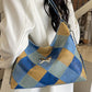 PU Leather Color Block Shoulder Bag